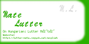 mate lutter business card